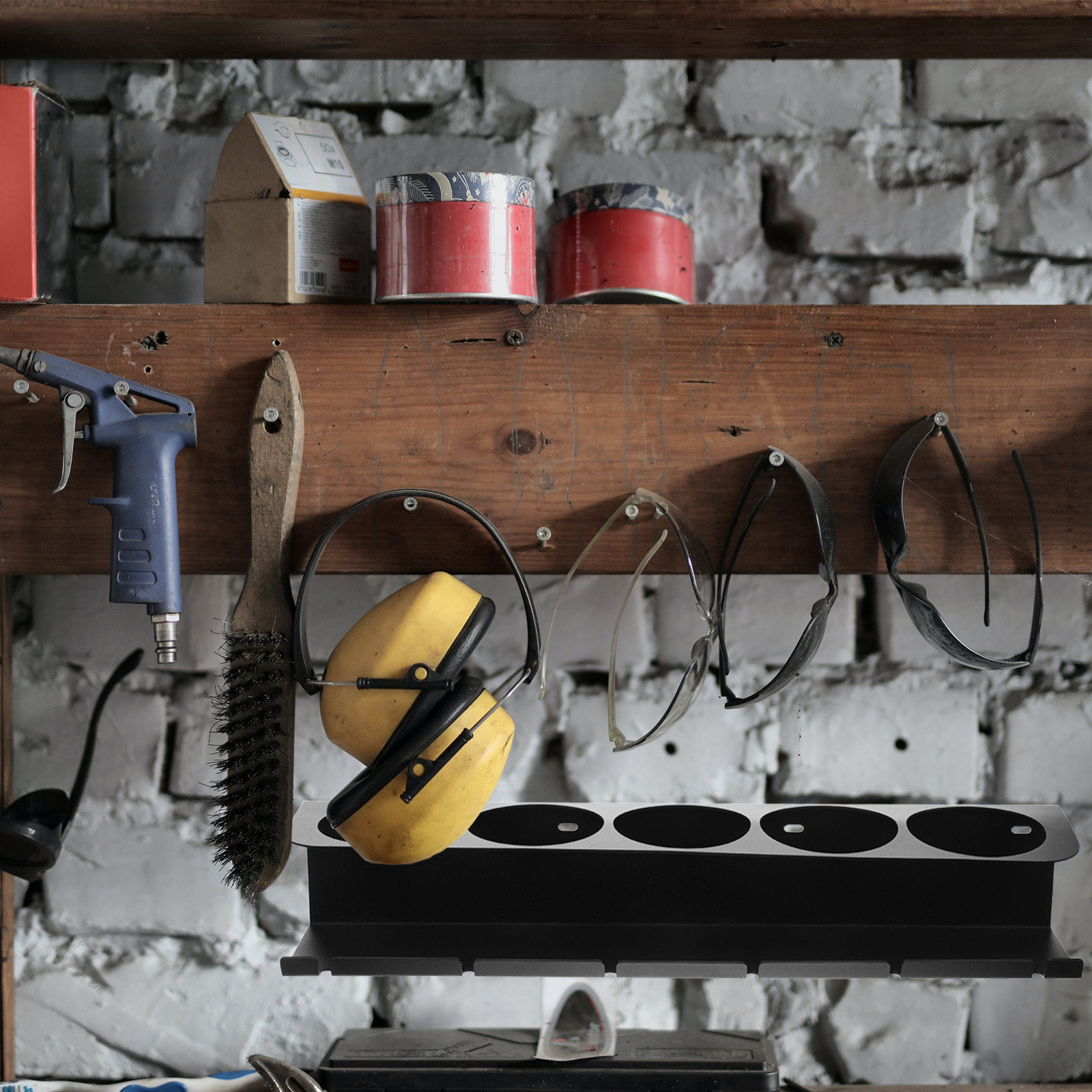 Workshop Tools Organizer - 1Set Rak Penyimpanan Alat Listrik Logam