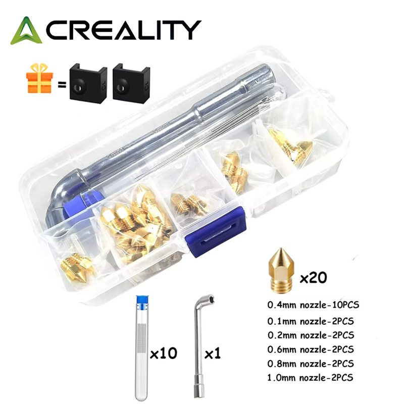 Creality Printer Ender 3 - CREALITY 20 Buah Nozel Kuningan MK8