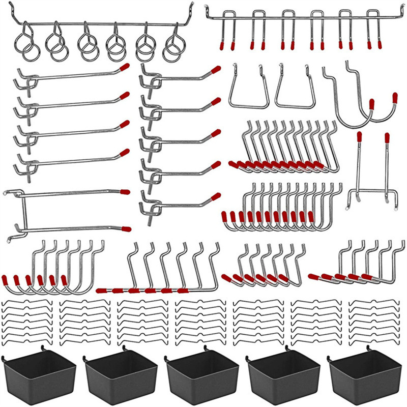 Workshop Tools On Wall - 114 Pcs Set Pengait Pegboard Logam