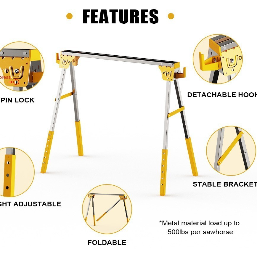 Workbench Portable Fold - Meja kerja lipat dari besi, tugas