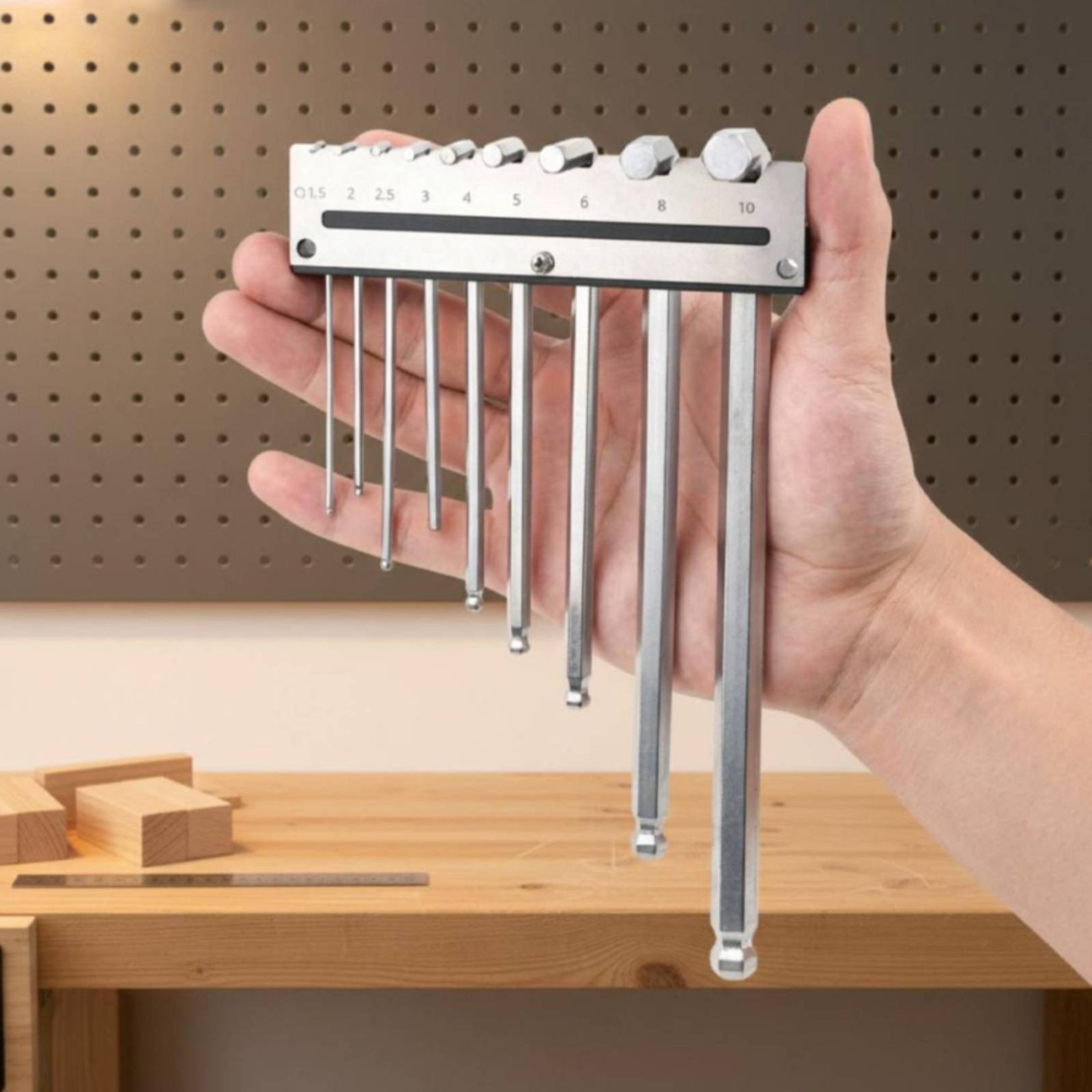 Workshop Tools Organizer - Rak Kunci Hex Gantung Dinding dari