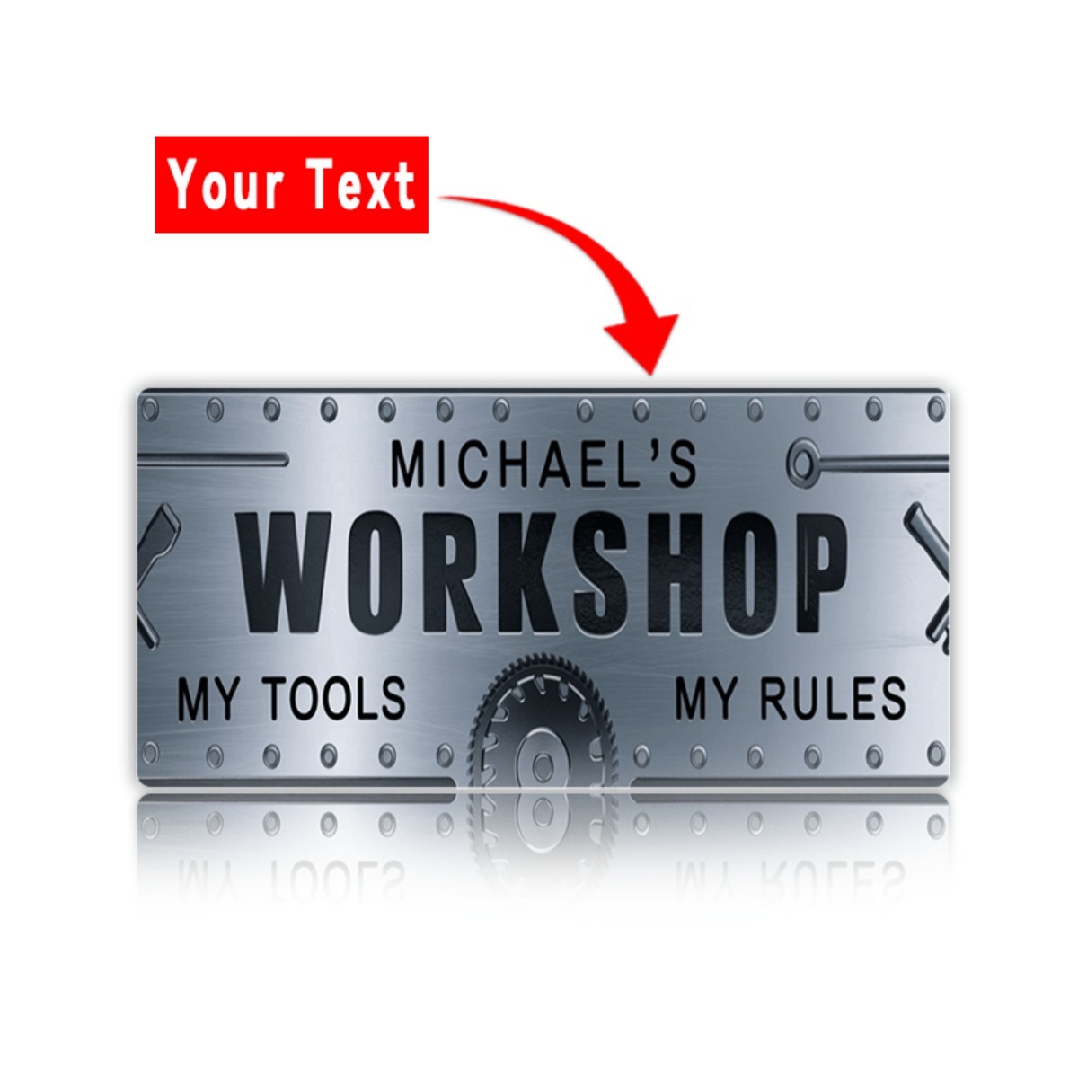 Papan Nama Aluminium Workshop  - Workshop Tools With Name ulasan dan harga