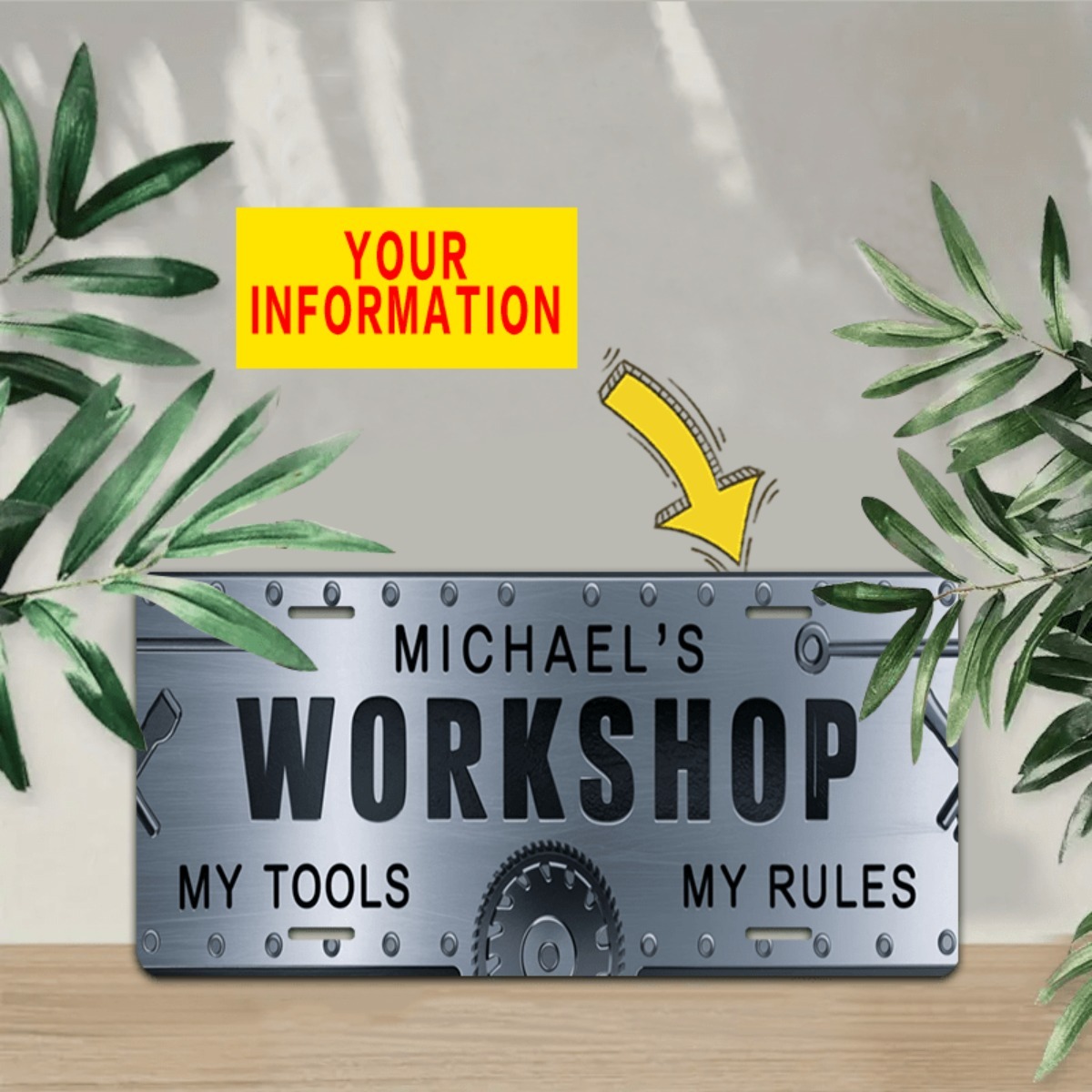 Papan Nama Aluminium Workshop  - Workshop Tools With Name ulasan dan harga