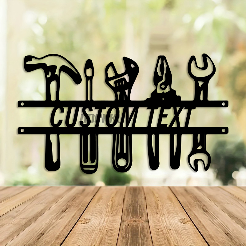 Seni Dinding Besi Gaya Industr - Workshop Tools With Name ulasan dan harga