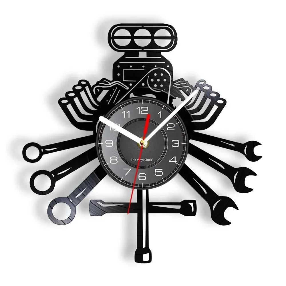 Jam Dinding Vinyl Motif Perala - Tools In Engine Room Workshop ulasan dan harga