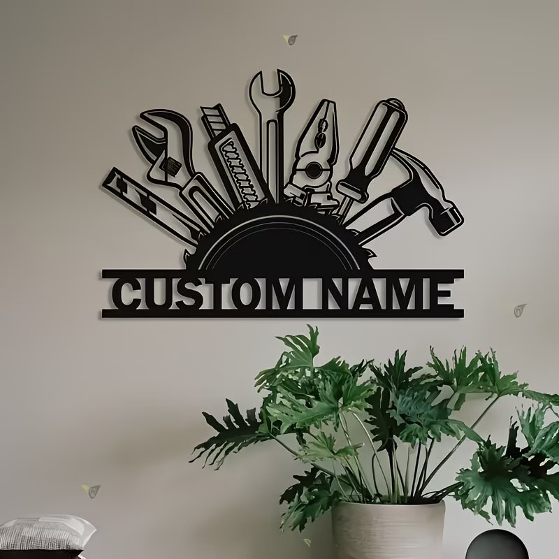 Seni Dinding Logam Kustom - Pa - Workshop Tools With Name ulasan dan harga