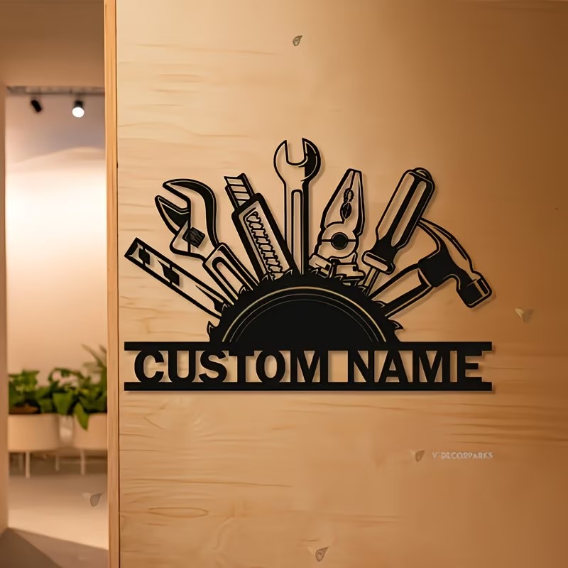 Seni Dinding Logam Kustom - Pa - Workshop Tools With Name ulasan dan harga